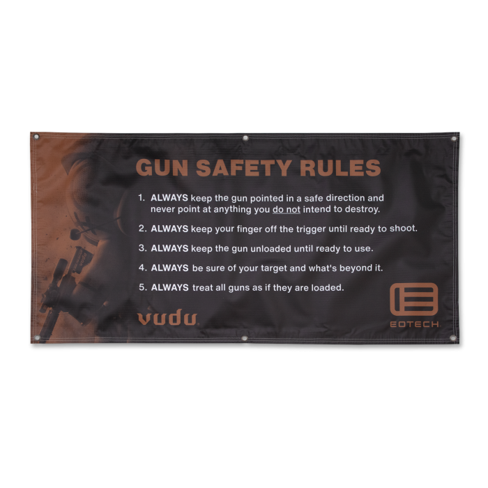 EOTECH Firearms Safety Vinyl Banner - Essential Shooting Range Tool